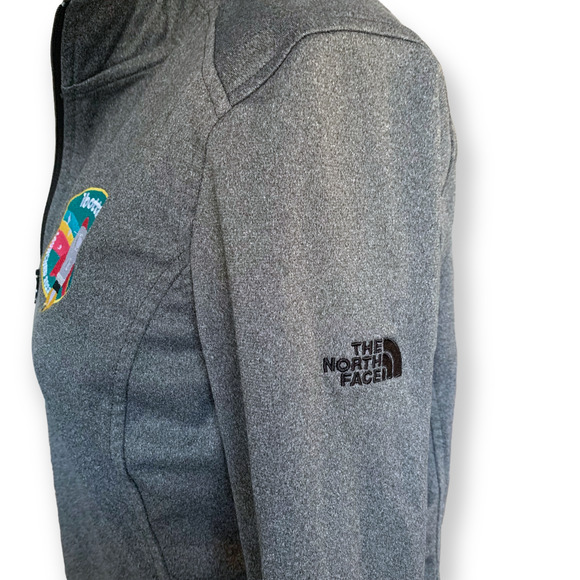 THE NORTH FACE Running Top Track Jacket Gray Mock Neck Quarter Zip Active Medium - Picture 4 of 10